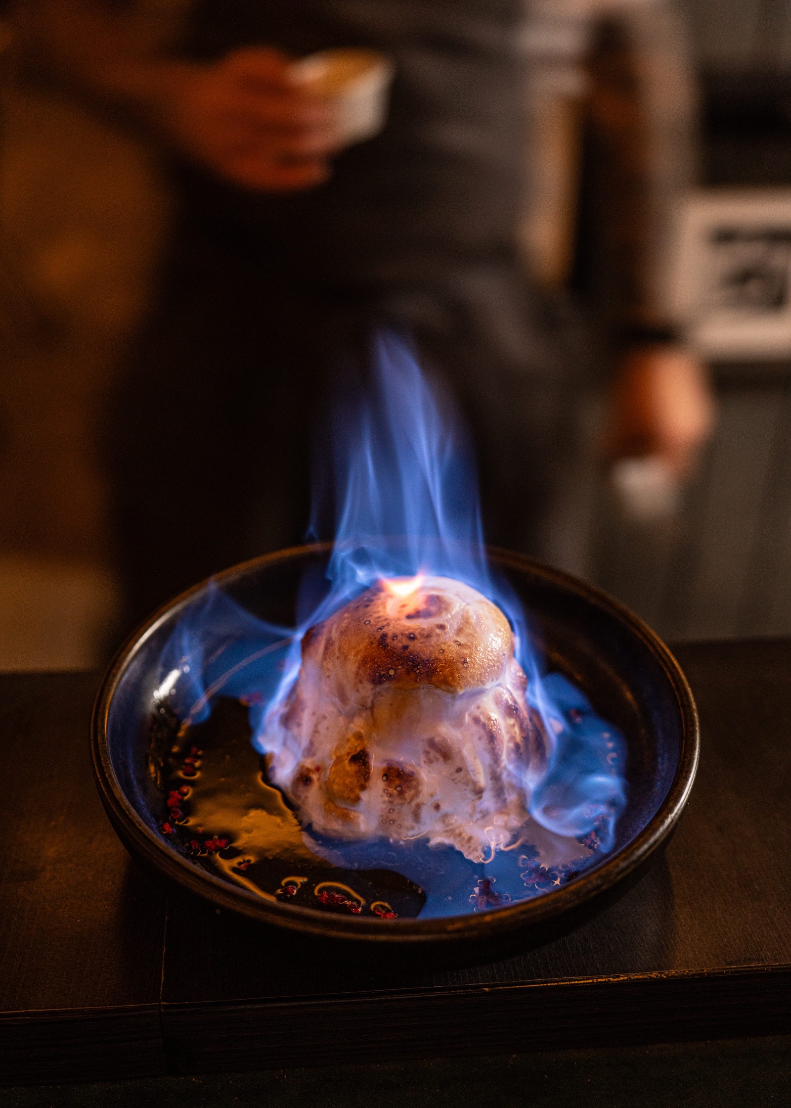 Flaming dessert at Employees Only Sydney
